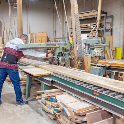 Joe working on a project
