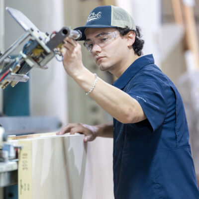 Dominick at interior door machine