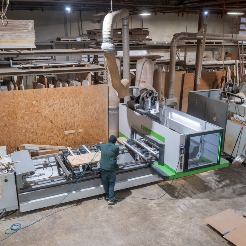 Aerial view of CNC/custom mill shop